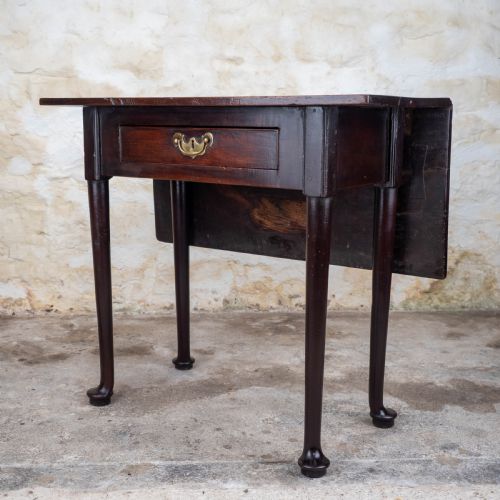 GEORGE II PAD FOOT MAHOGANY CONSOLE DROPLEAF TEA TABLE - ADDITIONAL PHOTO 1