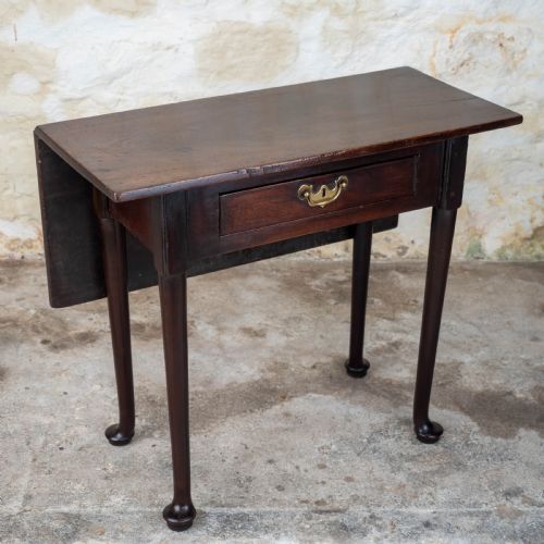 GEORGE II PAD FOOT MAHOGANY CONSOLE DROPLEAF TEA TABLE - ADDITIONAL PHOTO 7
