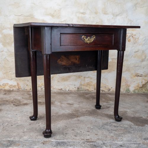 GEORGE II PAD FOOT MAHOGANY CONSOLE DROPLEAF TEA TABLE - ADDITIONAL PHOTO 8