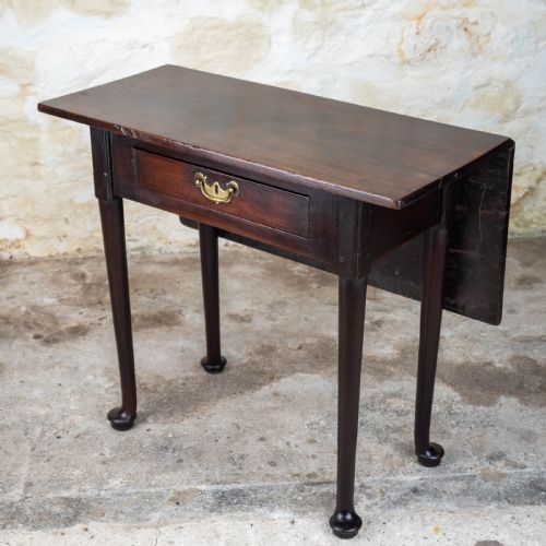 george ii pad foot mahogany console dropleaf tea table - CATEGORY: ANTIQUE TABLES - DATED GEORGIAN