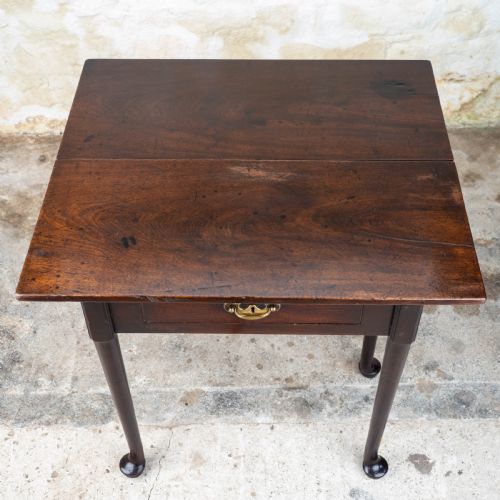 GEORGE II PAD FOOT MAHOGANY CONSOLE DROPLEAF TEA TABLE - ADDITIONAL PHOTO 11