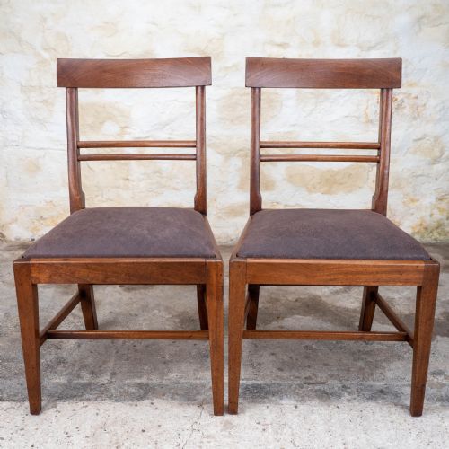 SET OF 6 GEORGIAN LEATHER MAHOGANY COUNTRY DINING CHAIRS - ADDITIONAL PHOTO 6
