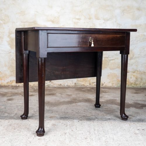 george ii pad foot mahogany console dropleaf tea table - CATEGORY: ANTIQUE TABLES - DATED GEORGIAN