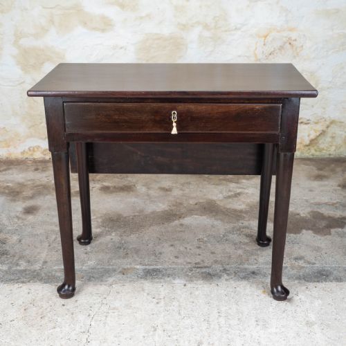 GEORGE II PAD FOOT MAHOGANY CONSOLE DROPLEAF TEA TABLE - ADDITIONAL PHOTO 1