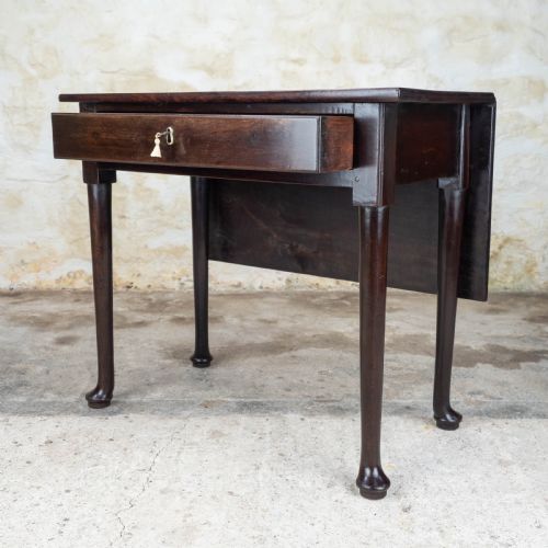 GEORGE II PAD FOOT MAHOGANY CONSOLE DROPLEAF TEA TABLE - ADDITIONAL PHOTO 4