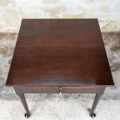 GEORGE II PAD FOOT MAHOGANY CONSOLE DROPLEAF TEA TABLE - ADDITIONAL PHOTO 9