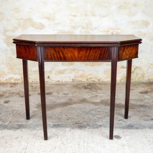 georgian mahogany tulipwood cross banded console foldover tea table - CATEGORY: ANTIQUE TABLES - DATED 18TH CENTURY