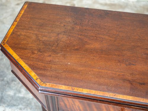 GEORGIAN MAHOGANY TULIPWOOD CROSS BANDED CONSOLE FOLDOVER TEA TABLE - ADDITIONAL PHOTO 9