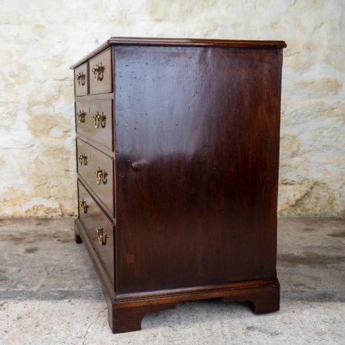 GEORGIAN MAHOGANY INLAID STRAIGHT FRONT 4 HEIGHT CHEST OF DRAWERS - ADDITIONAL PHOTO 10