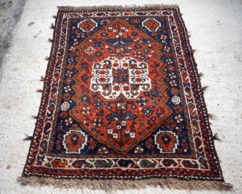 persian afshar khamseh tribal rug 5'5x3'9 164x1145cm - CATEGORY: ANTIQUE RUGS - DATED 1920