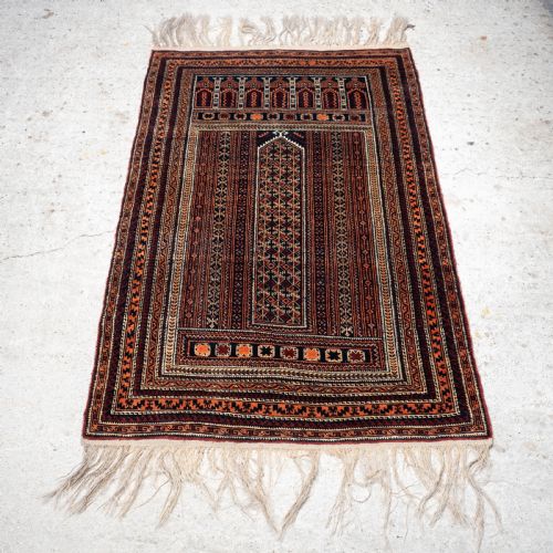afghan baluch prayer rug 5'10x3' 176x92cm persian - CATEGORY: ANTIQUE RUGS - DATED 1930
