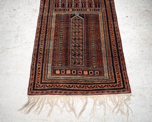 AFGHAN BALUCH PRAYER RUG 5'10X3' 176X92CM PERSIAN - ADDITIONAL PHOTO 4
