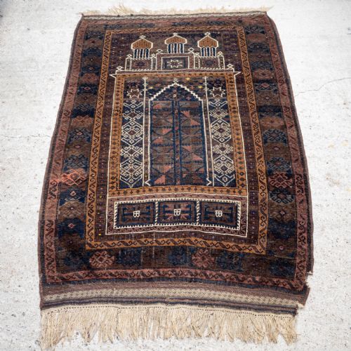 afghan baluch prayer rug c1900 5'65 x 3'5 169x104cm persian - CATEGORY: ANTIQUE RUGS - DATED 1900