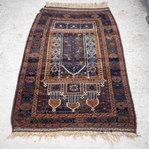 AFGHAN BALUCH PRAYER RUG C1900 5'65 X 3'5 169X104CM PERSIAN - ADDITIONAL PHOTO 1