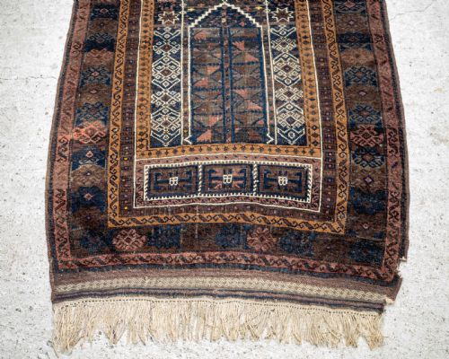 AFGHAN BALUCH PRAYER RUG C1900 5'65 X 3'5 169X104CM PERSIAN - ADDITIONAL PHOTO 2