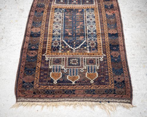 AFGHAN BALUCH PRAYER RUG C1900 5'65 X 3'5 169X104CM PERSIAN - ADDITIONAL PHOTO 3
