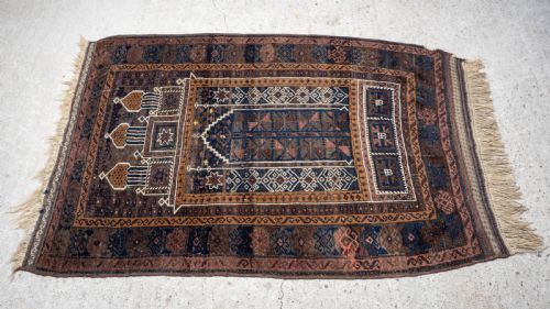 AFGHAN BALUCH PRAYER RUG C1900 5'65 X 3'5 169X104CM PERSIAN - ADDITIONAL PHOTO 4