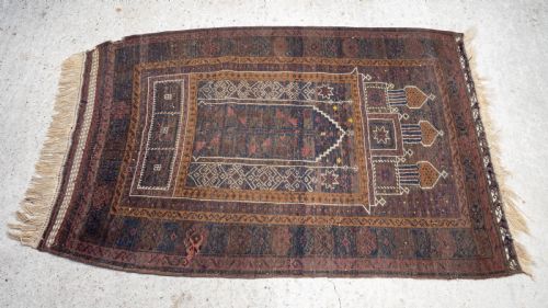 AFGHAN BALUCH PRAYER RUG C1900 5'65 X 3'5 169X104CM PERSIAN - ADDITIONAL PHOTO 5
