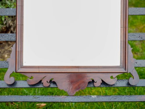 GEORGIAN FRETWORK INLAID MAHOGANY PIER GLASS WALL MIRROR - ADDITIONAL PHOTO 7