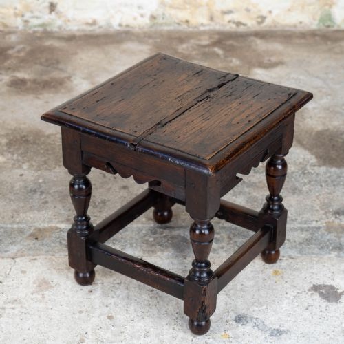 c17th later small oak joint stool carolean jacobean - CATEGORY: ANTIQUE STOOLS - DATED 17TH CENTURY