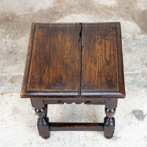 C17TH LATER SMALL OAK JOINT STOOL CAROLEAN JACOBEAN - ADDITIONAL PHOTO 5