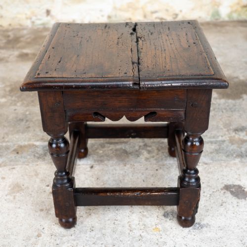 C17TH LATER SMALL OAK JOINT STOOL CAROLEAN JACOBEAN - ADDITIONAL PHOTO 7