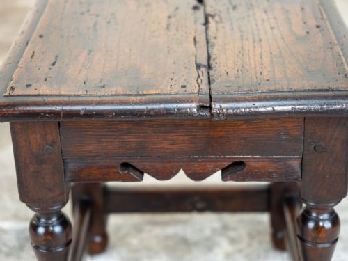 C17TH LATER SMALL OAK JOINT STOOL CAROLEAN JACOBEAN - ADDITIONAL PHOTO 8