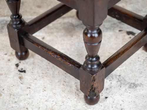 C17TH LATER SMALL OAK JOINT STOOL CAROLEAN JACOBEAN - ADDITIONAL PHOTO 9