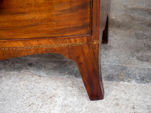 REGENCY MAHOGANY INLAID BOW FRONT CHEST OF DRAWERS - ADDITIONAL PHOTO 2
