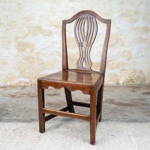 GEORGIAN CHIPPENDALE SET OF 3 ELM COUNTRY DINING CHAIRS - ADDITIONAL PHOTO 2