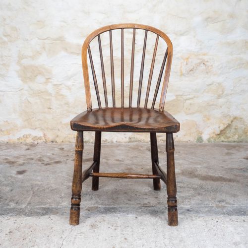 EARLY C19TH ELM ASH COUNTRY WINDSOR CHAIR GEORGIAN - ADDITIONAL PHOTO 1