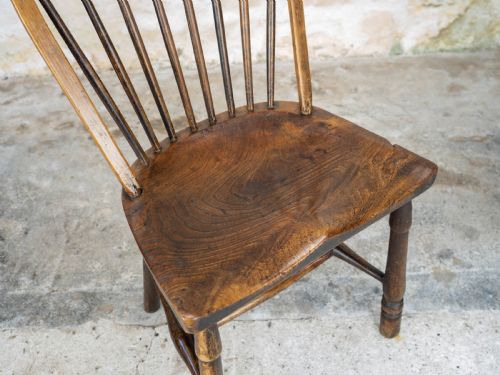EARLY C19TH ELM ASH COUNTRY WINDSOR CHAIR GEORGIAN - ADDITIONAL PHOTO 2
