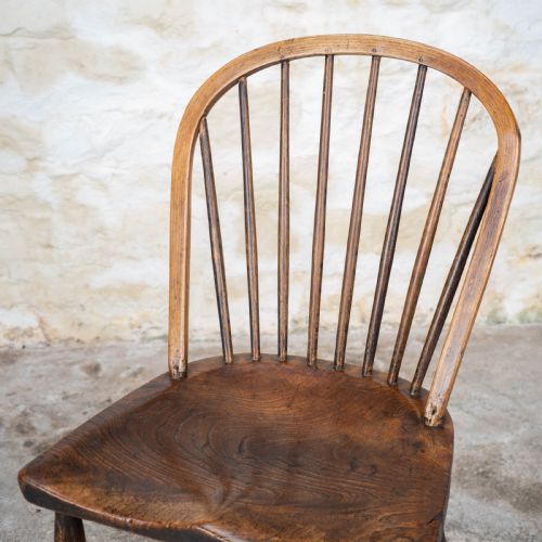 EARLY C19TH ELM ASH COUNTRY WINDSOR CHAIR GEORGIAN - ADDITIONAL PHOTO 3