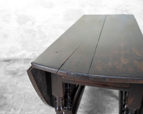 CHARLES II ELM OAK GATELEG COUNTRY DINING TABLE - ADDITIONAL PHOTO 10