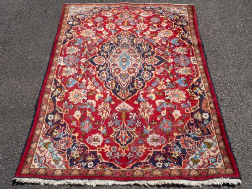 PERSIAN MASHAD HANDWOVEN ORIENTAL RUG 6'4X4'4 - ADDITIONAL PHOTO 1