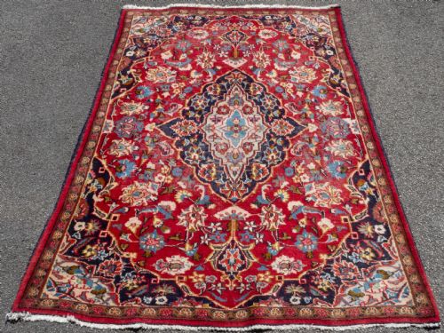 PERSIAN MASHAD HANDWOVEN ORIENTAL RUG 6'4X4'4 - ADDITIONAL PHOTO 4