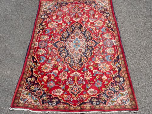 PERSIAN MASHAD HANDWOVEN ORIENTAL RUG 6'4X4'4 - ADDITIONAL PHOTO 5