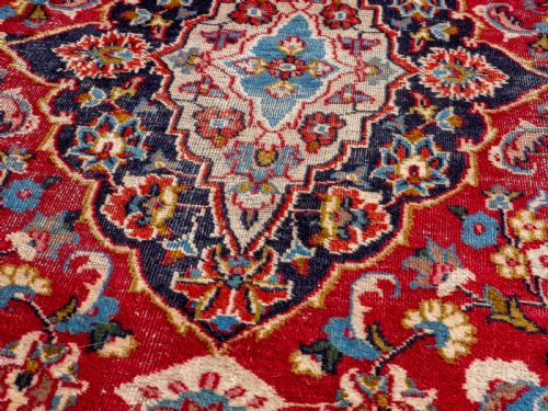 PERSIAN MASHAD HANDWOVEN ORIENTAL RUG 6'4X4'4 - ADDITIONAL PHOTO 6
