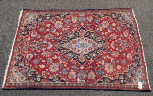 PERSIAN MASHAD HANDWOVEN ORIENTAL RUG 6'4X4'4 - ADDITIONAL PHOTO 7