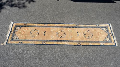 CHINESE PEKING HANDWOVEN ORIENTAL RUNNER 10'3X2'5 313X74CM RUG - ADDITIONAL PHOTO 6