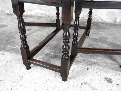 CHARLES II ELM OAK GATELEG COUNTRY DINING TABLE CAROLEAN - ADDITIONAL PHOTO 7