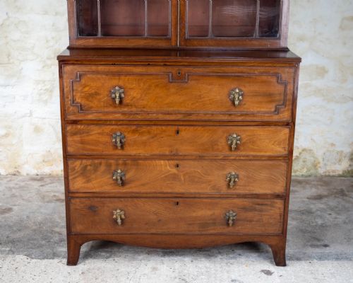 REGENCY MAHOGANY SECRETAIRE BOOKCASE GEORGIAN GEORGE III IV - ADDITIONAL PHOTO 1