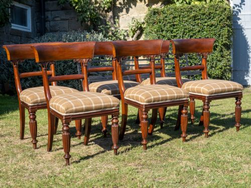 SET OF 6 REGENCY MAHOGANY UPHOLSTERED DINING CHAIRS C1830 WILLIAM IV - ADDITIONAL PHOTO 3