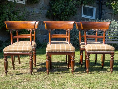 SET OF 6 REGENCY MAHOGANY UPHOLSTERED DINING CHAIRS C1830 WILLIAM IV - ADDITIONAL PHOTO 5