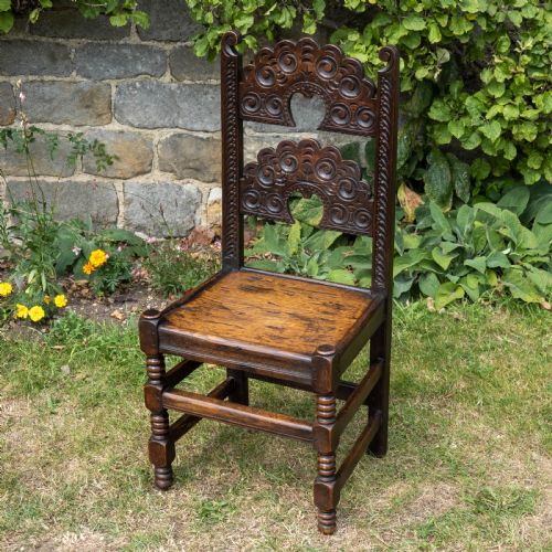 late c17th oak yorkshire derbyshire carved chair jacobean carolean - CATEGORY: ANTIQUE CHAIRS - DATED 17TH CENTURY