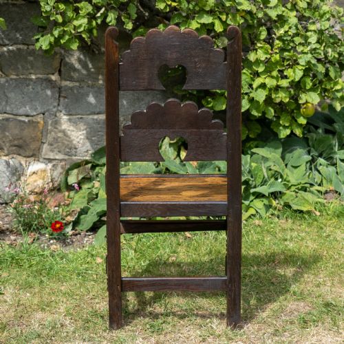 LATE C17TH OAK YORKSHIRE DERBYSHIRE CARVED CHAIR JACOBEAN CAROLEAN - ADDITIONAL PHOTO 8