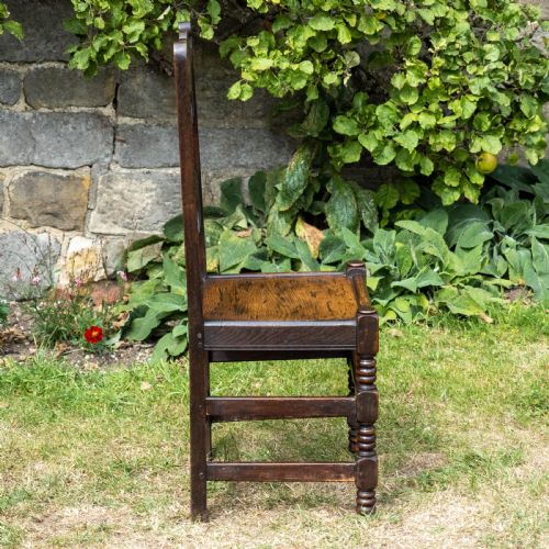 LATE C17TH OAK YORKSHIRE DERBYSHIRE CARVED CHAIR JACOBEAN CAROLEAN - ADDITIONAL PHOTO 9