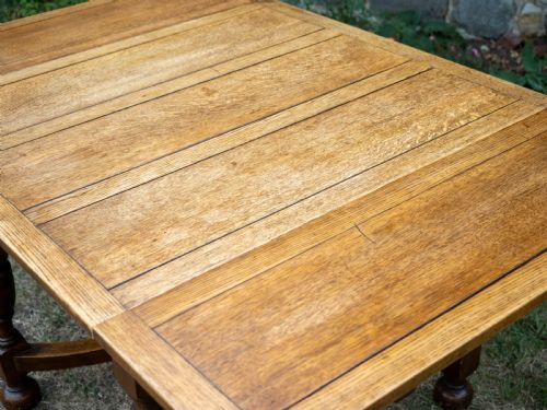 C17TH STYLE OAK DRAWER LEAF EXTENDING DINING TABLE C1920 JACOBEAN CAROLEAN - ADDITIONAL PHOTO 5