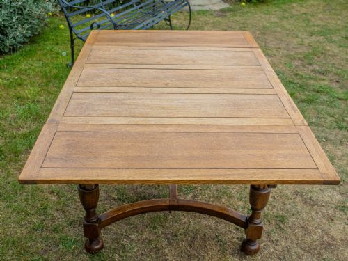 C17TH STYLE OAK DRAWER LEAF EXTENDING DINING TABLE C1920 JACOBEAN CAROLEAN - ADDITIONAL PHOTO 7