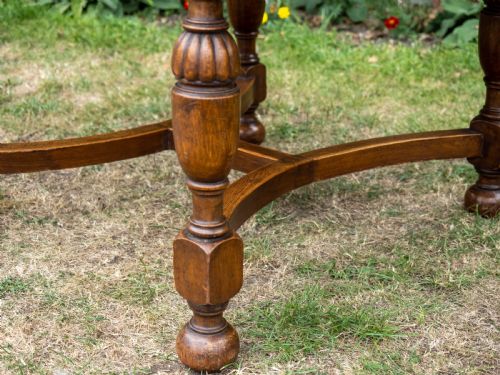 C17TH STYLE OAK DRAWER LEAF EXTENDING DINING TABLE C1920 JACOBEAN CAROLEAN - ADDITIONAL PHOTO 8
